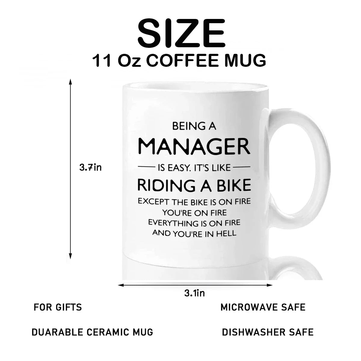 ☕ “Being a Manager Is Easy” Mug – 11oz Ceramic Gift for Bosses Who Know Better