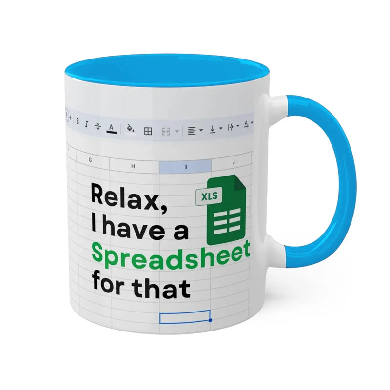 ☕ Spreadsheet Mug – Where Coffee Meets Calculations